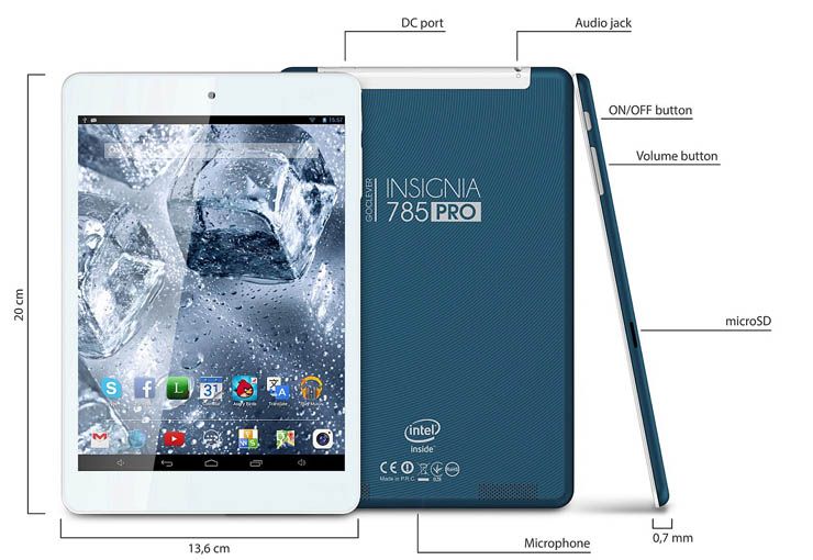 Goclever Insignia 785 PRO, tablet compatto con CPU Intel Atom