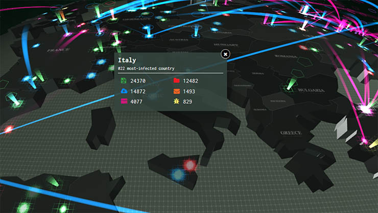 Kaspersky Cyber-Map, la mappa interattiva delle minacce online