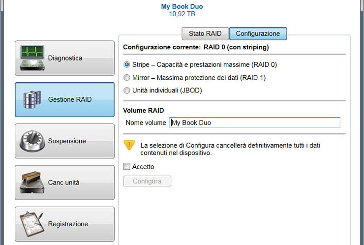 WD My Book Duo, 12 TByte di storage locale