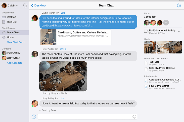 Le nuove chat room di Quip