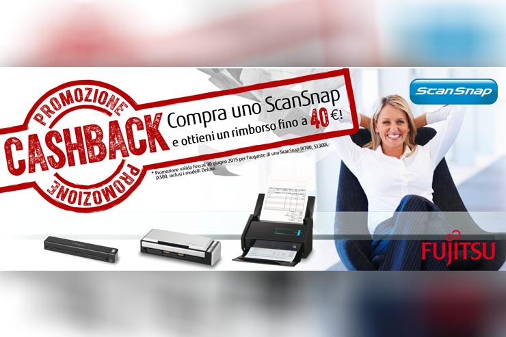 Fujitsu, al via la promozione Cashback per chi acquista ScanSnap