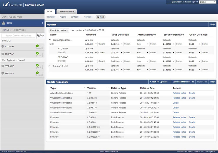 Barracuda Web Application Firewall, la gestione centralizzata on premise