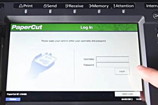 L'interfaccia di PaperCut sulla stampante