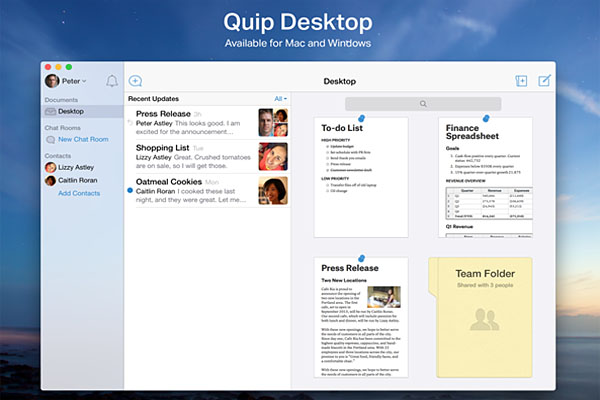 Quip Desktop soddisfa la richiesta di produttività dei sistemi Window e Mac