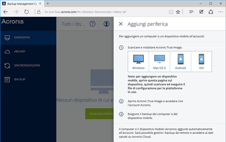 Acronis True Image Cloud, la protezione dei dati a 360°