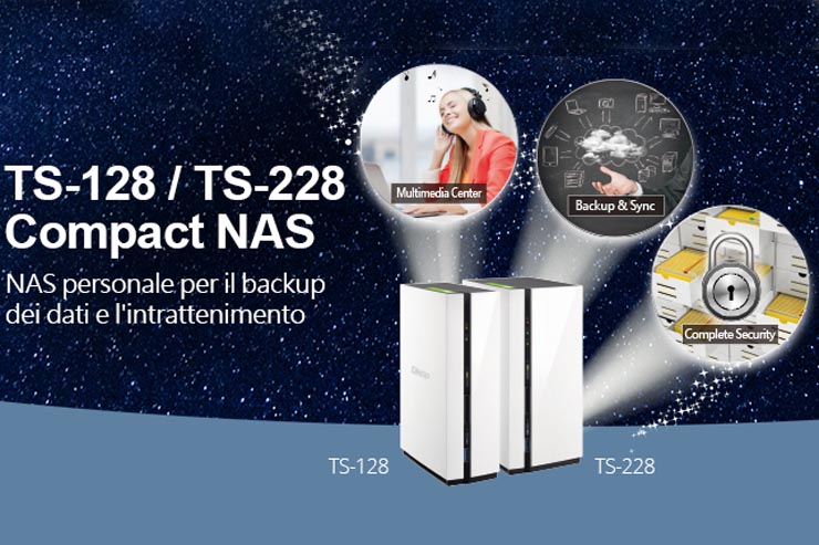 QNAP TS-128 e TS-228, personal storage economico e compatto