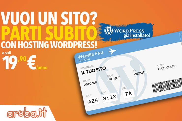 Aruba, nuovi pacchetti web hosting con Wordpress preinstallato