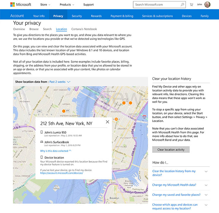 La nuova dashboard digitale Microsoft semplifica la privacy