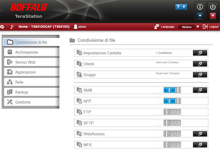 Buffalo TS5410DN, interfaccia a 10 Gbps e performance al top