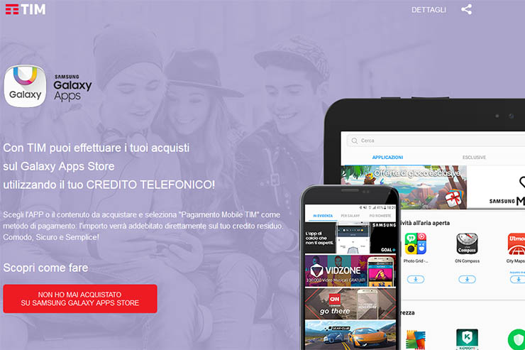 TIM e Samsung offrono un nuovo servizio di carrier billing