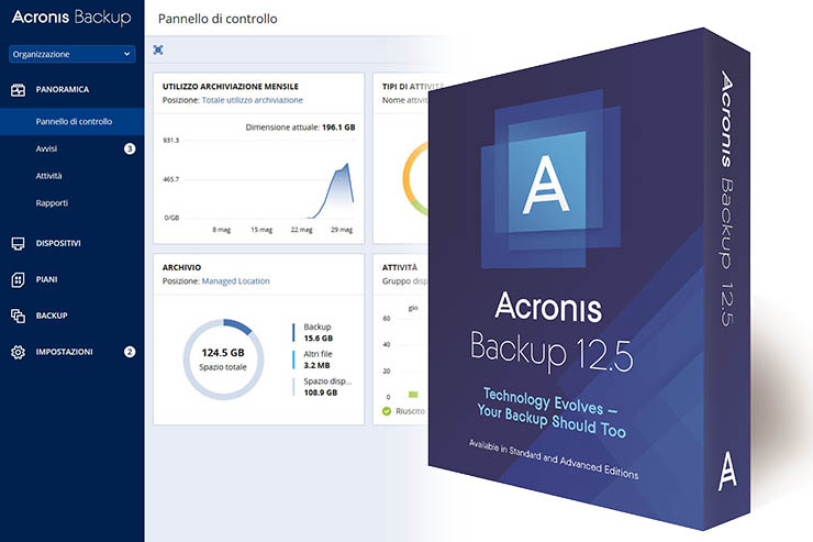 Acronis Backup 12.5, backup dati e ottimizzazione dei costi