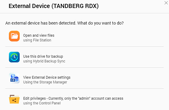 Tandberg RDX QuikStor e NAS QNAP, integrazione completa