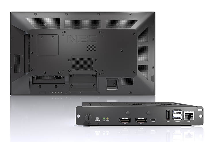 Novità NEC Display Solutions: slot-in PC per applicazioni signage