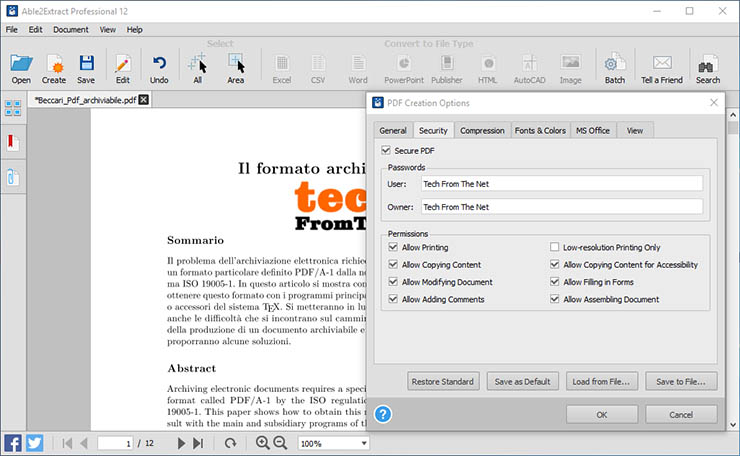 Ufficio paperless, Able2Extract converte e modifica PDF