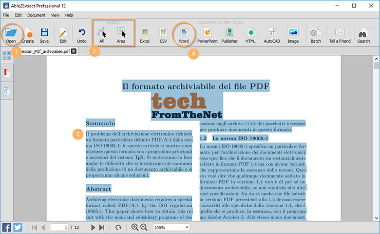 Ufficio paperless, Able2Extract converte e modifica PDF