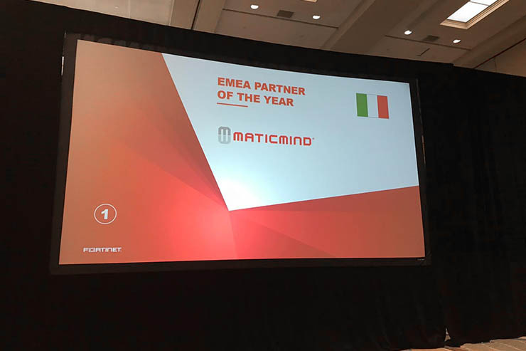 Fortinet in Emea, Maticmind premiata Partner of the Year 2018