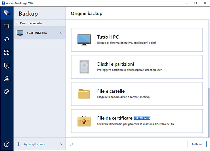 Acronis True Image 2020, crittografia e cloud backup