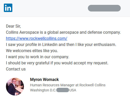 Infiltrazione tramite linkedin