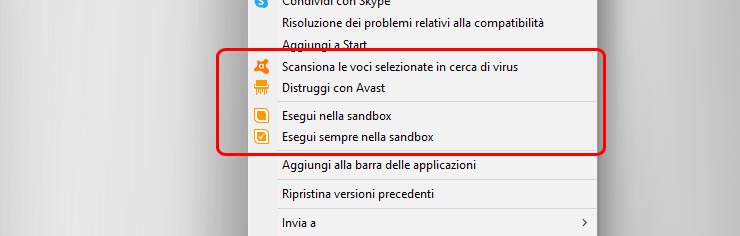 Integrazione dei menu
