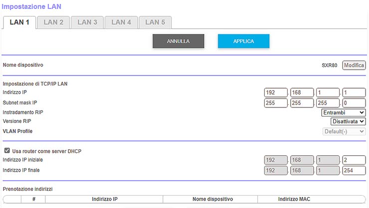 Configurazione WLAN